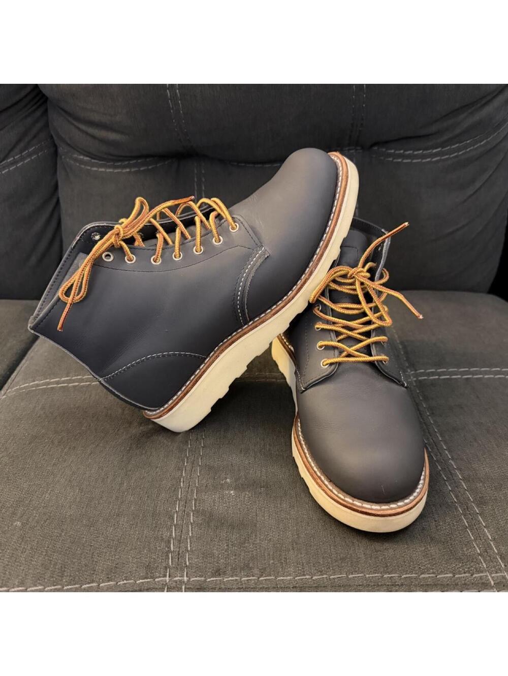 Women’s Red Wing 3448 6 inch round toe navy leather boots size US 7B #redwing